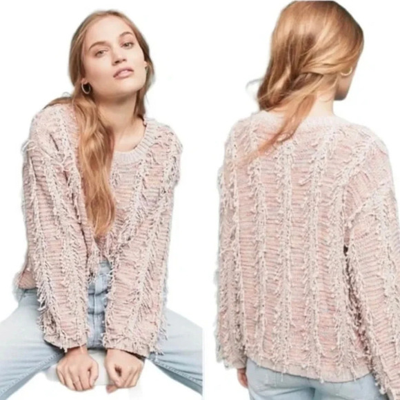 RAGA Pink Textured Shaggy  Knit Sweater M - Picture 1 of 7